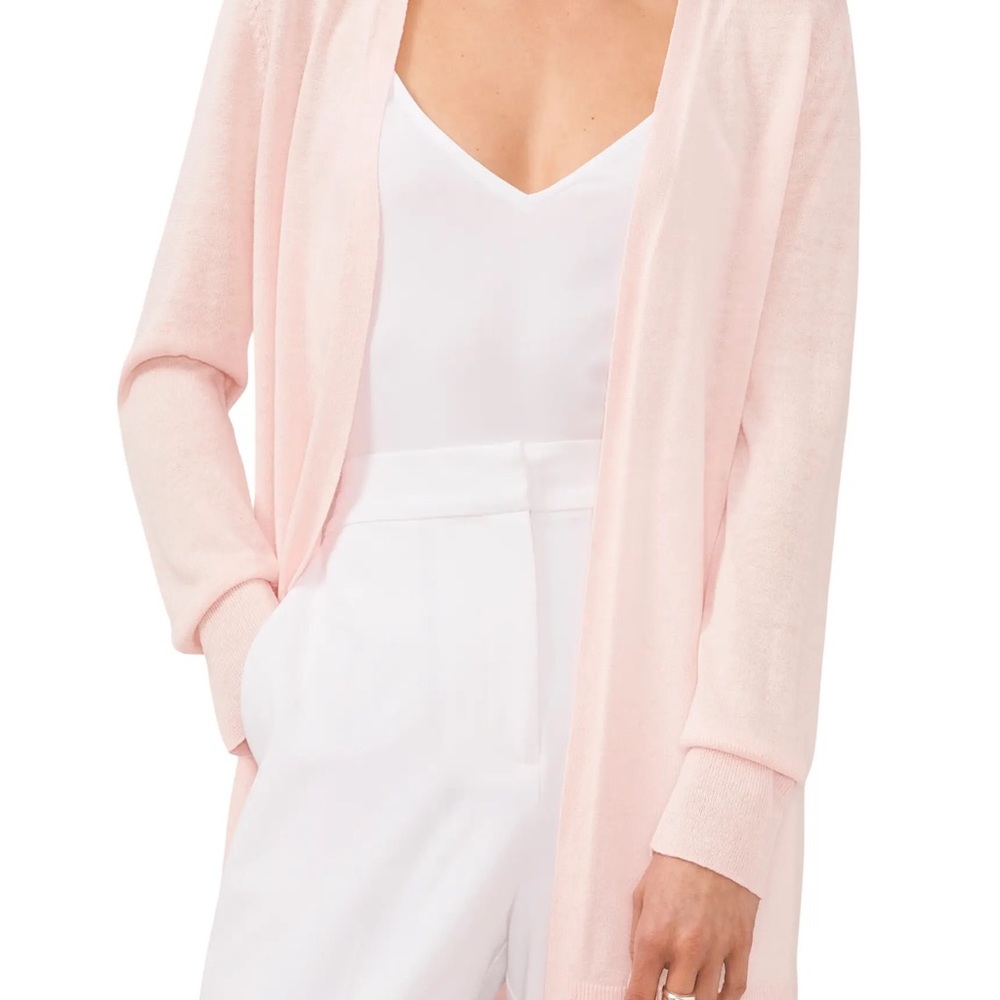 Barley worn halogen side slit cardigan light pink and sheer ,